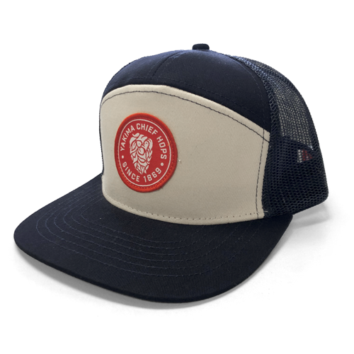 YCH 7-Panel Trucker Hat - Grey/Navy